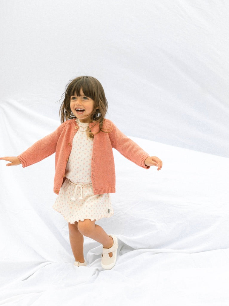 ribbed jersey skirt with diaper cover - pink floral