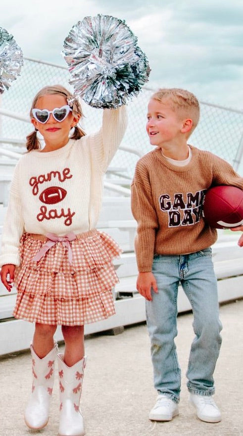 Game Day Patch Knit Sweater - Mocha