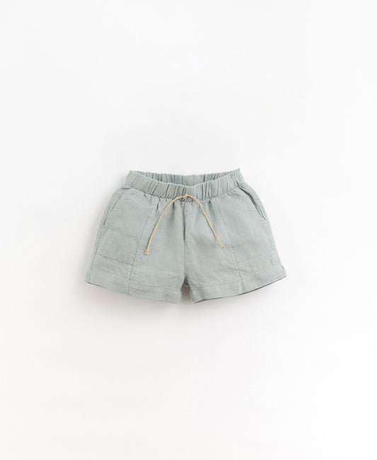 Linen shorts with pockets - blue