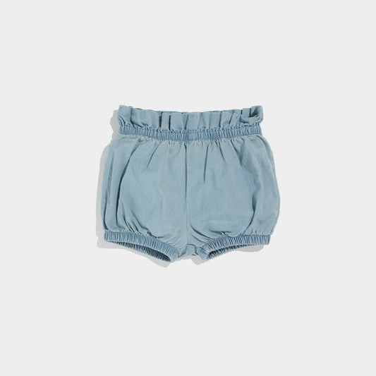 Chambray Baby Girl's Paperbag Waist Shorts