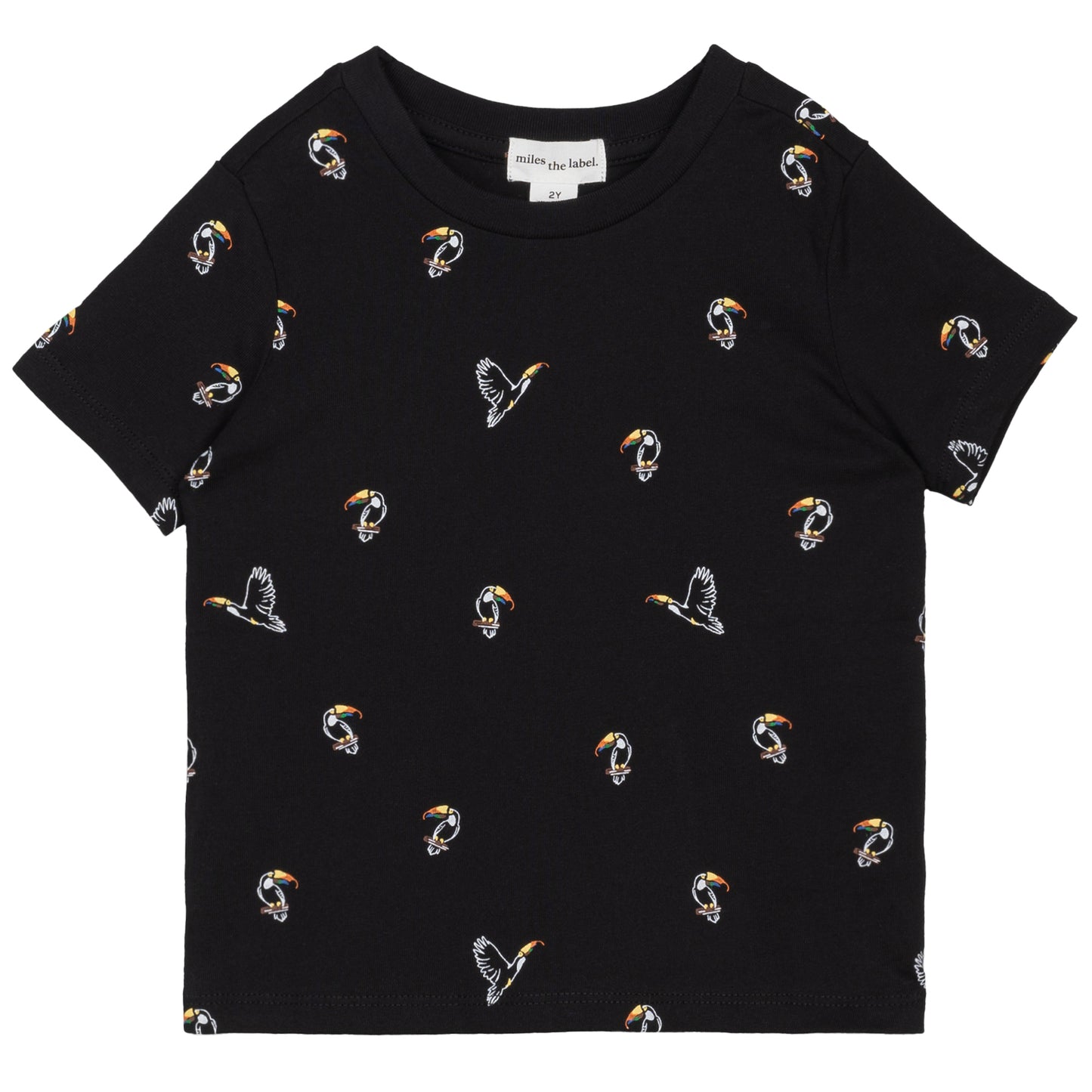 Toucan Print on Black T-Shirt