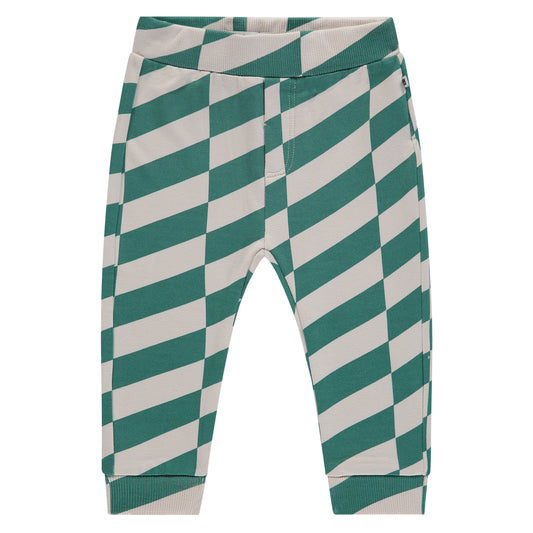 Green & Cream Checkered Jogger