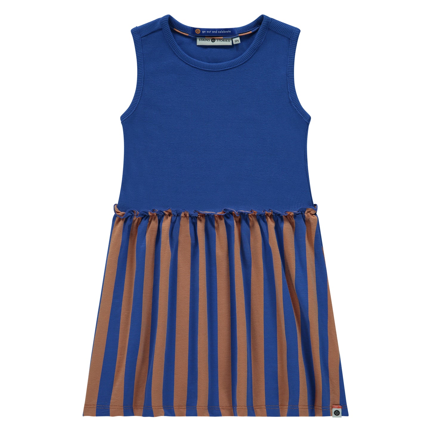 Colbalt Blue & Tan Summer Dress