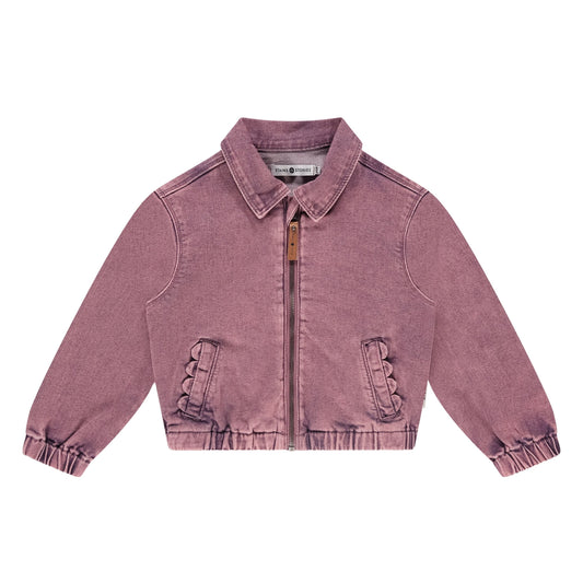 Plum Denim Bomber Jacket