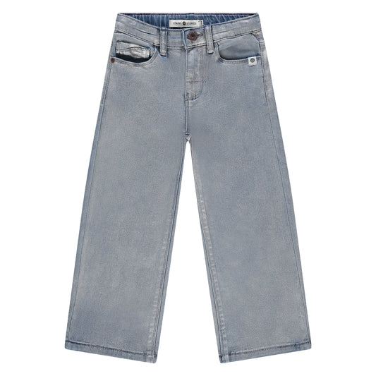 Silver Coated Wide Leg Denim