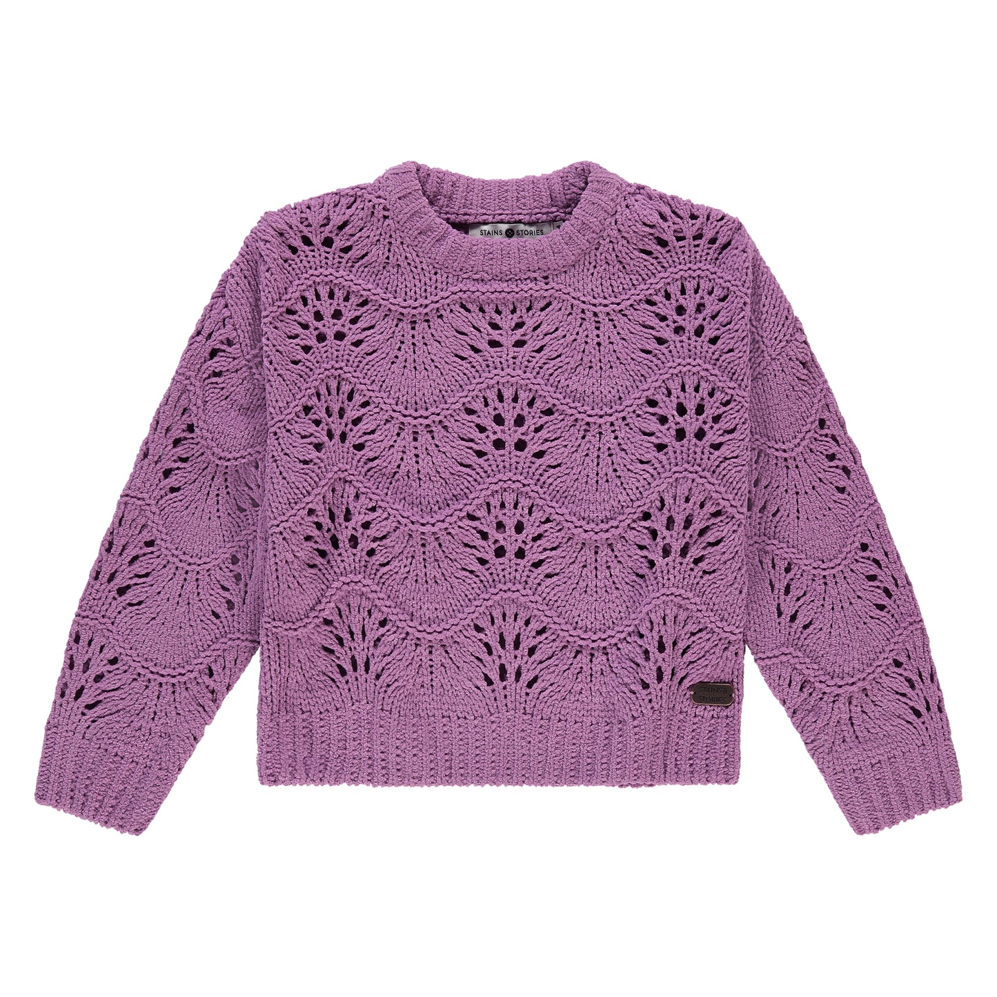 Purple Open Knit Sweater