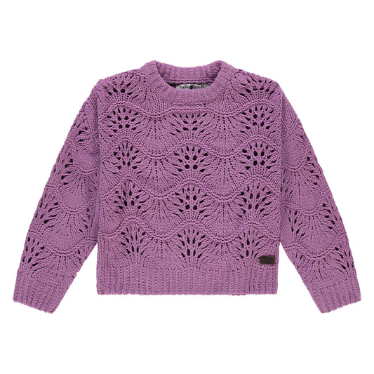 Purple Open Knit Sweater
