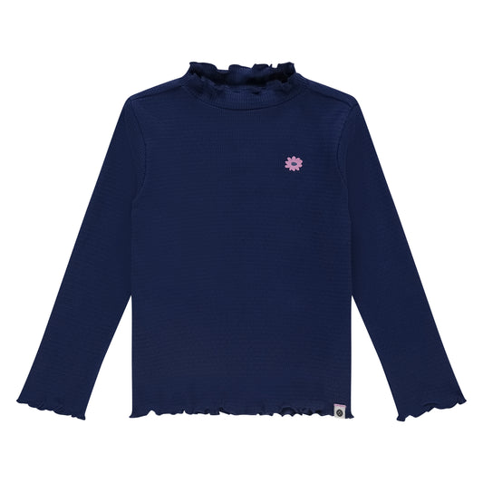 Navy Long Sleeve Textured Shirt
