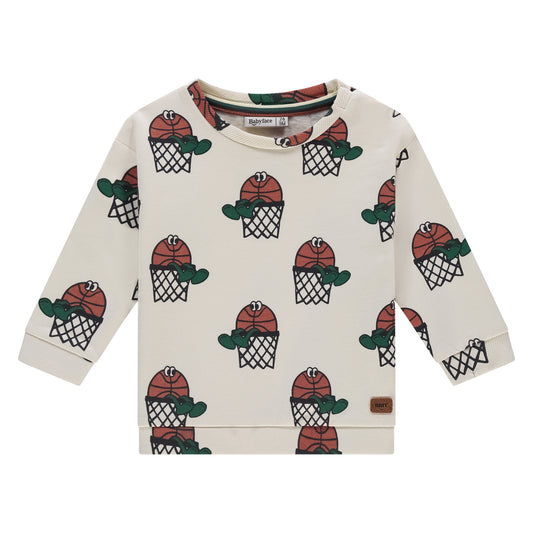 Cream Basketball Man Sweatshirt