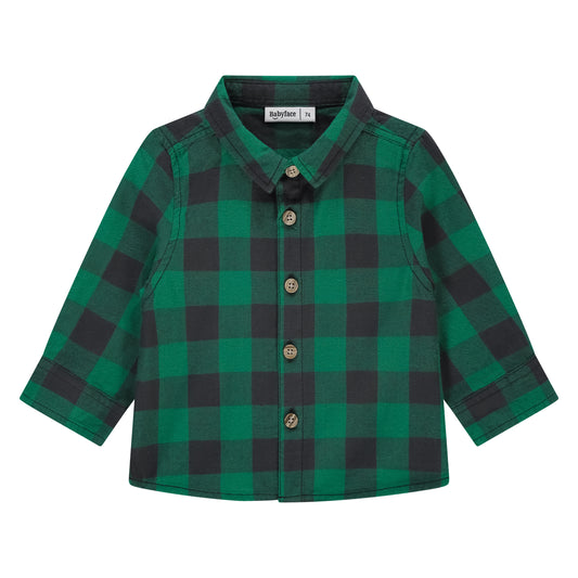Green & Black Plaid Button Down Shirt
