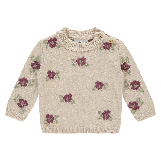 Burgundy Floral Sweater