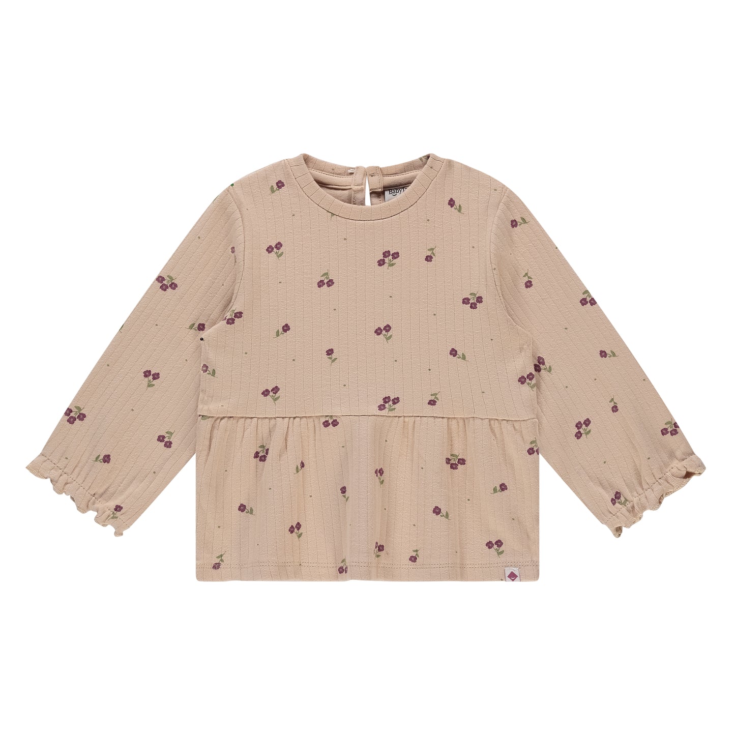 Tan Floral Ruffle Shirt