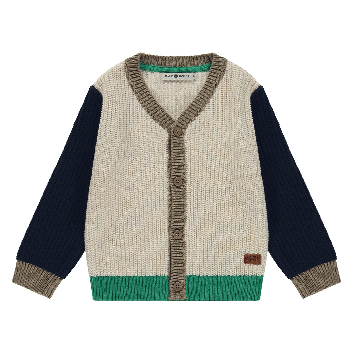 Navy & Green Classic Cardigan