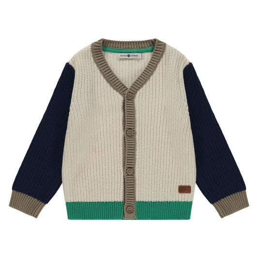 Navy & Green Classic Cardigan