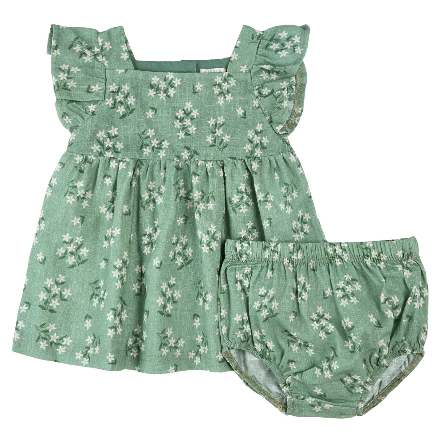 Exotic Flowers Print on Laurel Cross Hatch Dress Set