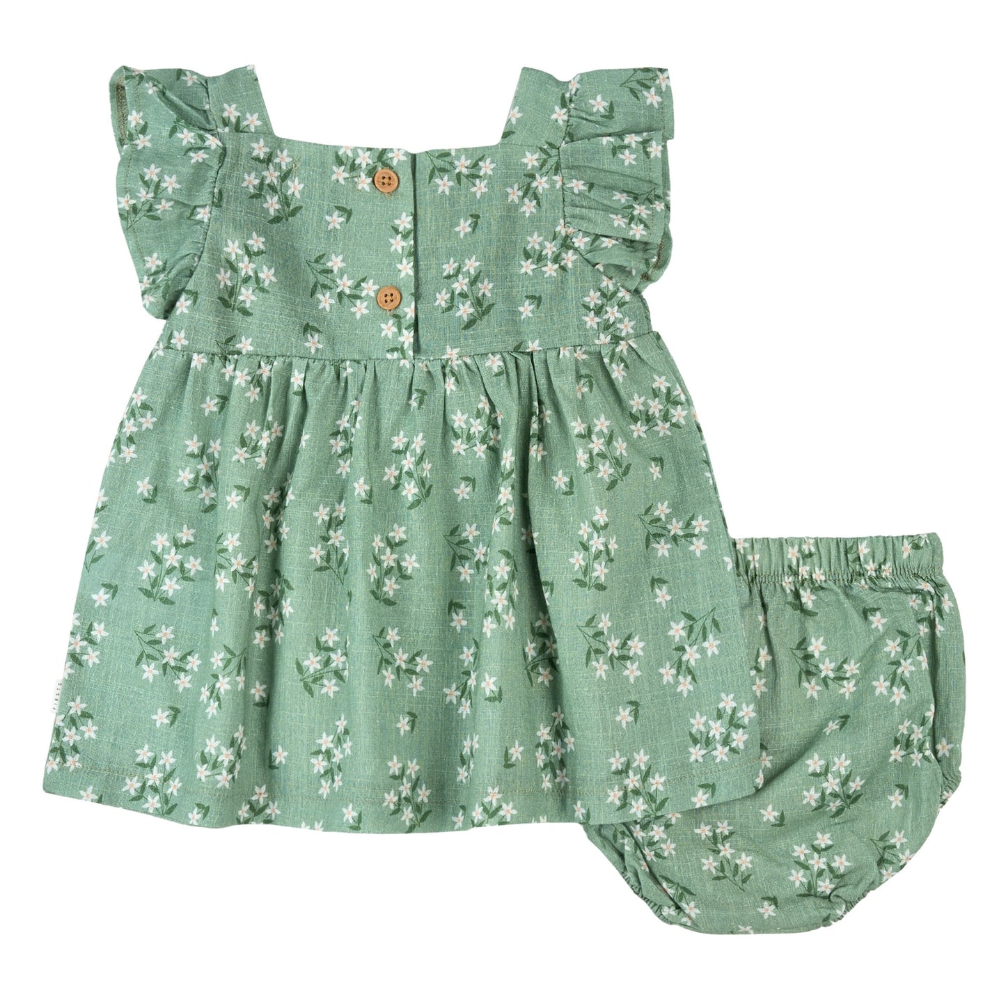 Exotic Flowers Print on Laurel Cross Hatch Dress Set