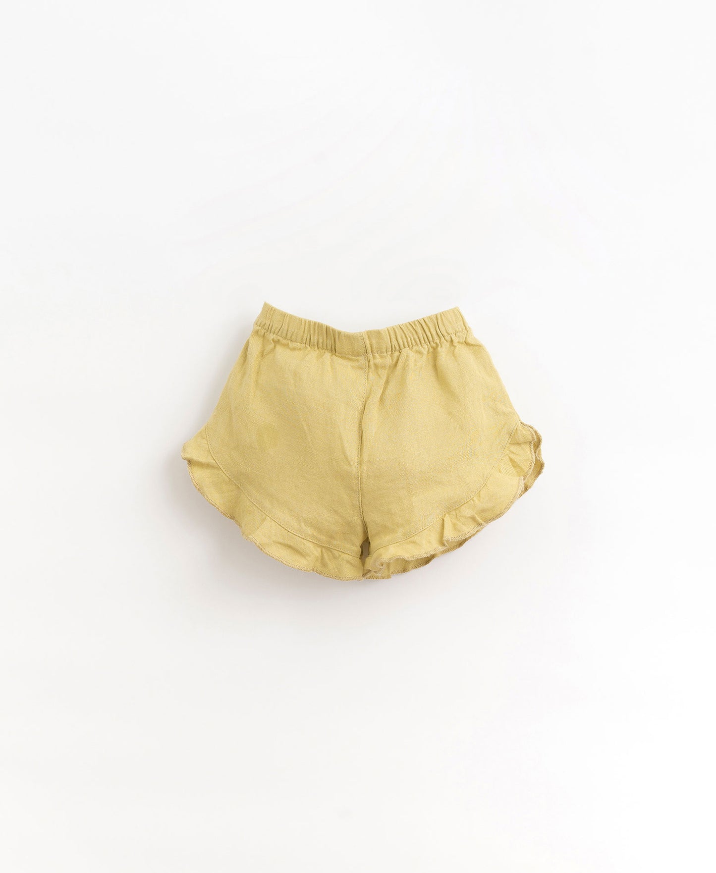 Linen shorts with frill - lime