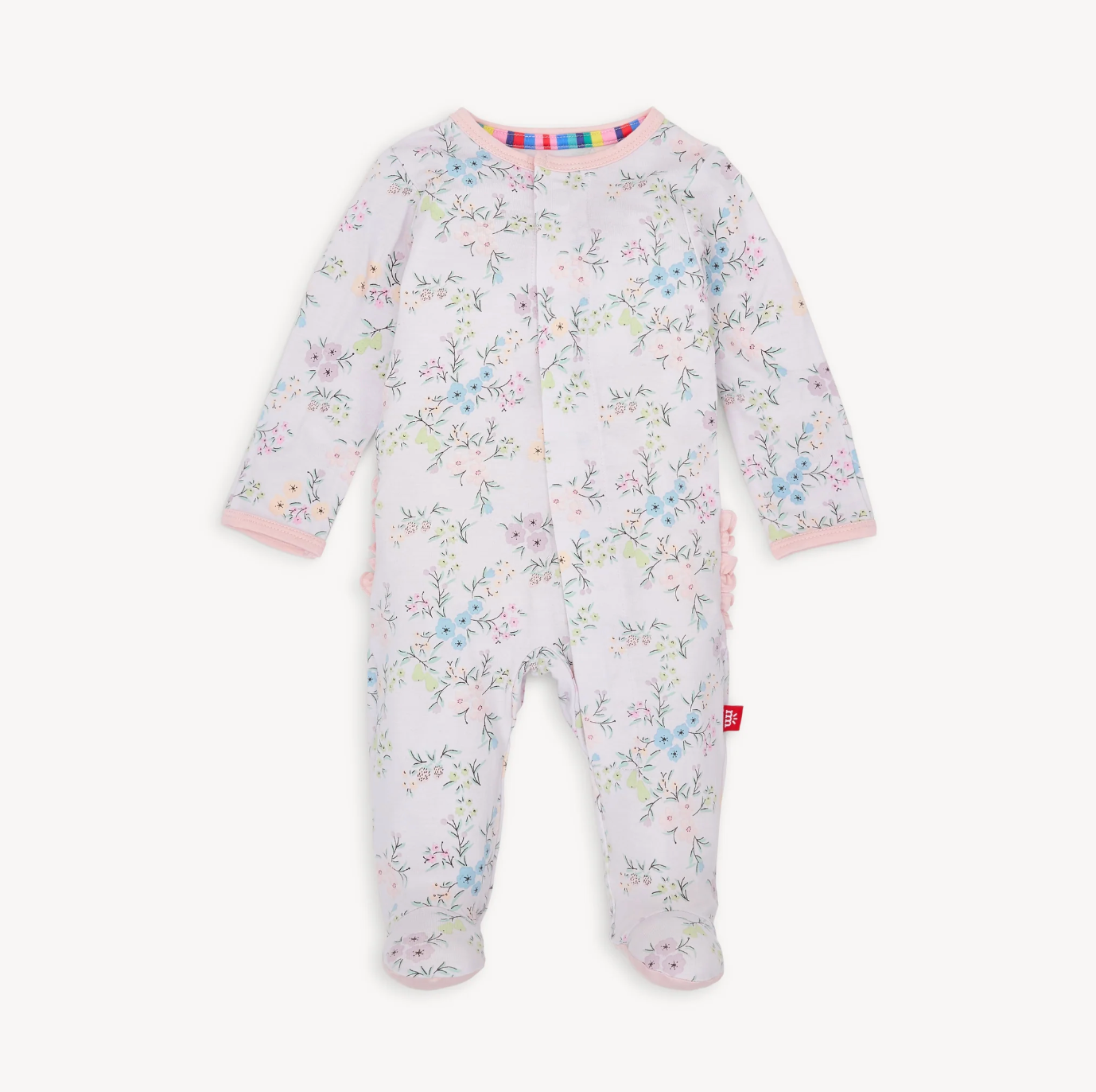 emily modal footie with ruffles