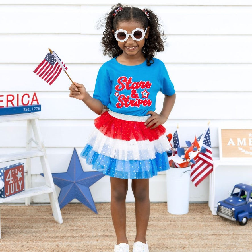 Stars and Stripes Patch Short Sleeve T-Shirt