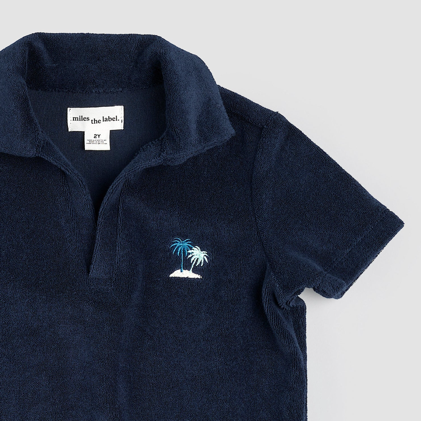 Navy Terry Cloth Palm Polo