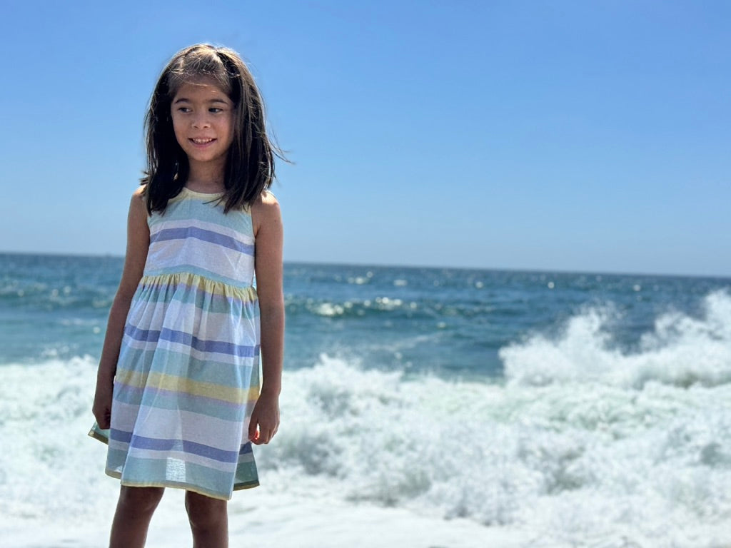 Blue/Yellow Stripe Emma Dress