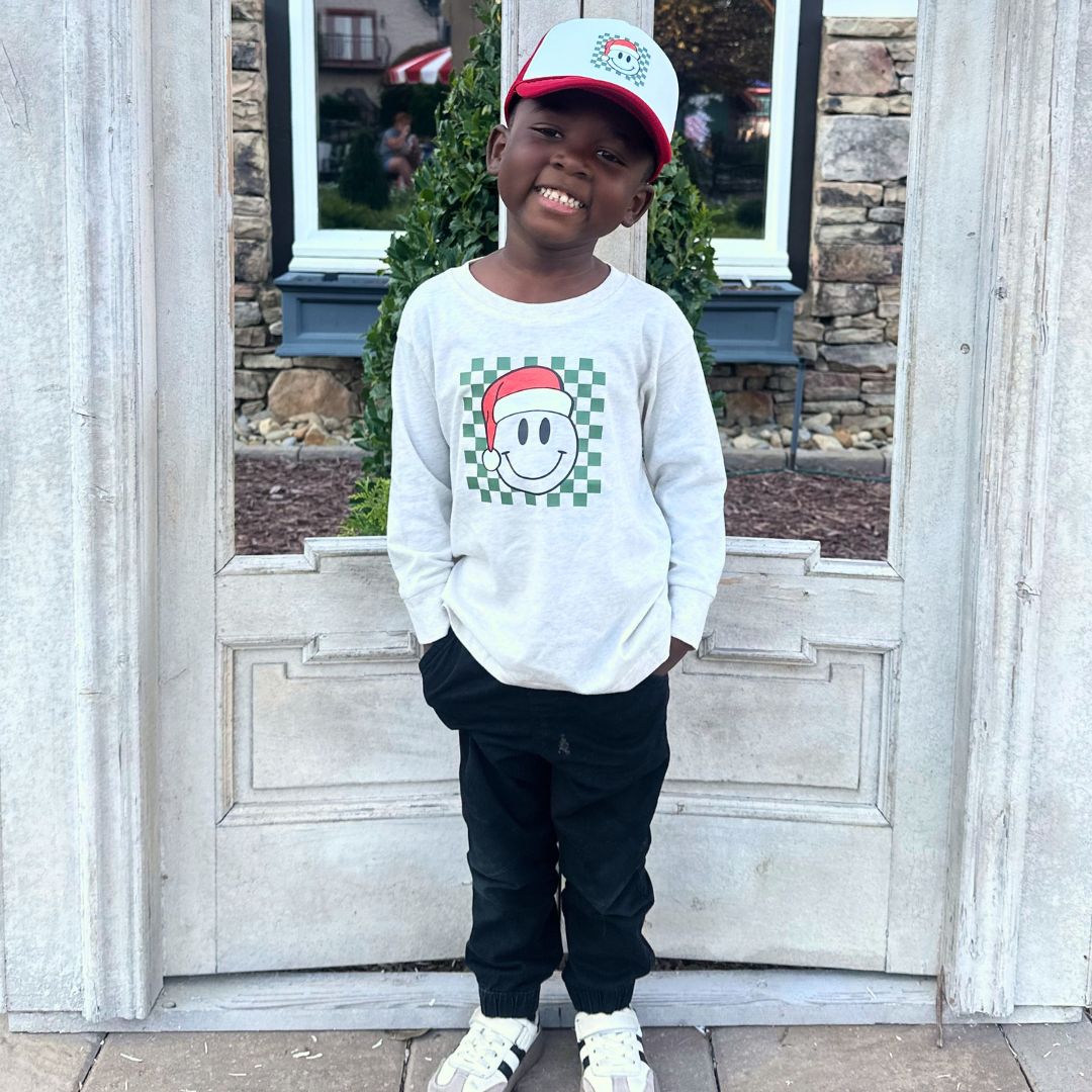 Santa Smiley Christmas Long Sleeve Shirt