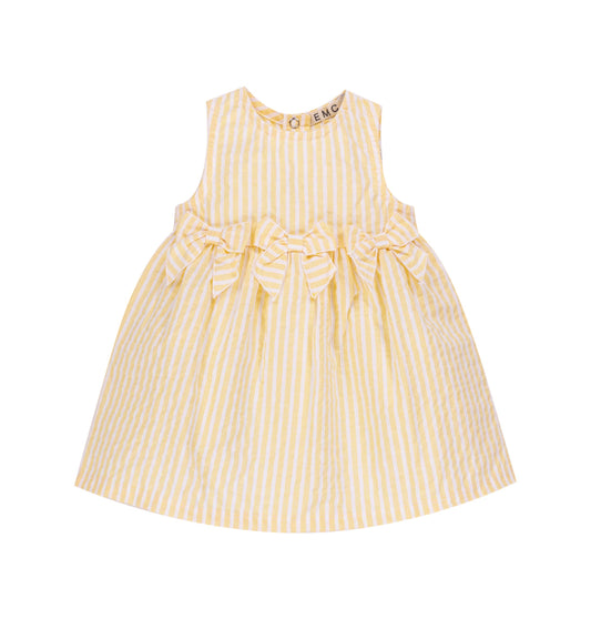 Yellow & White Stripe Bow Dress