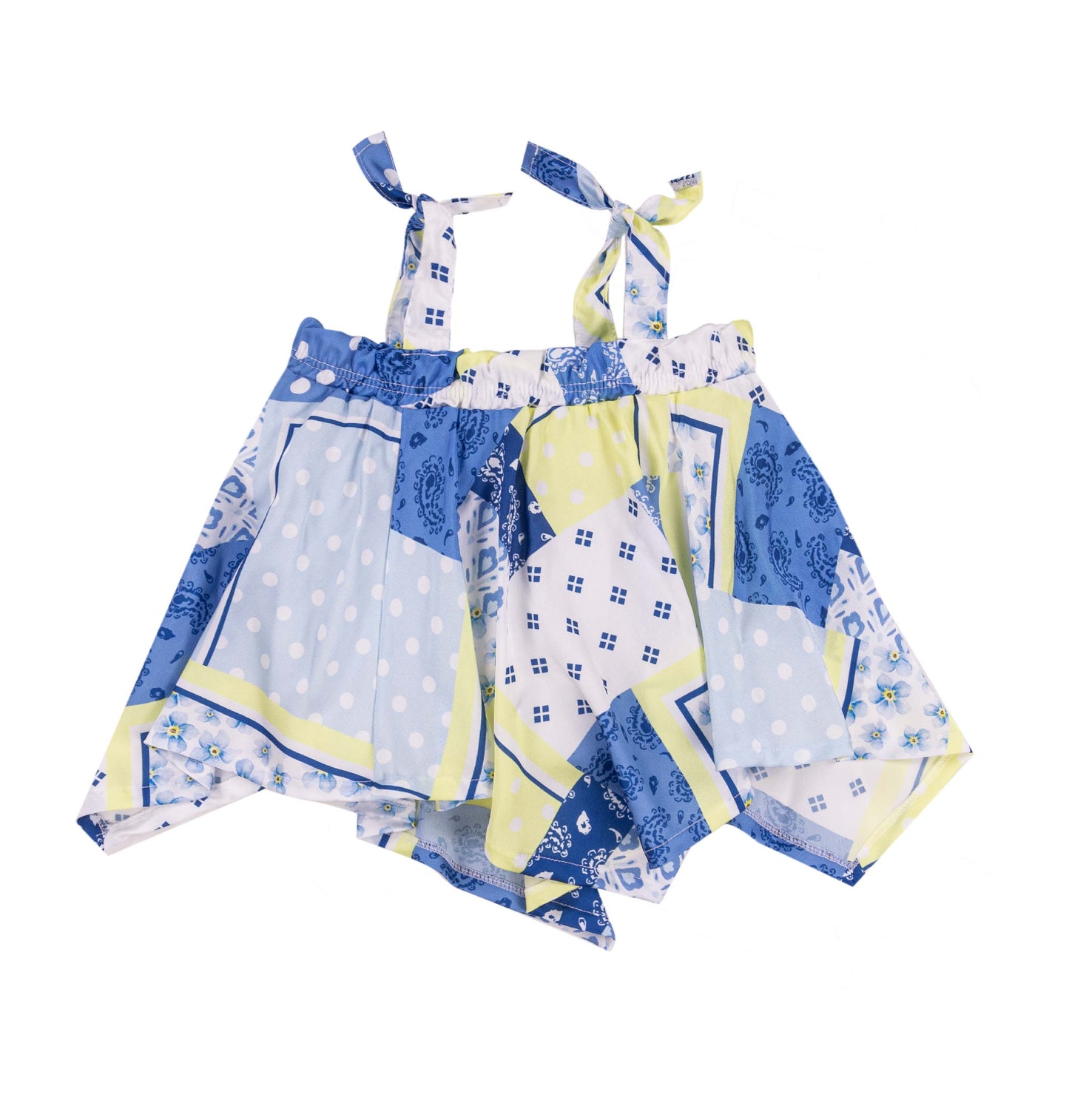 Yellow/Blue Handkerchief Tank Top