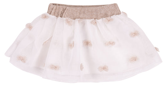 Cream Pom Pom Skirt