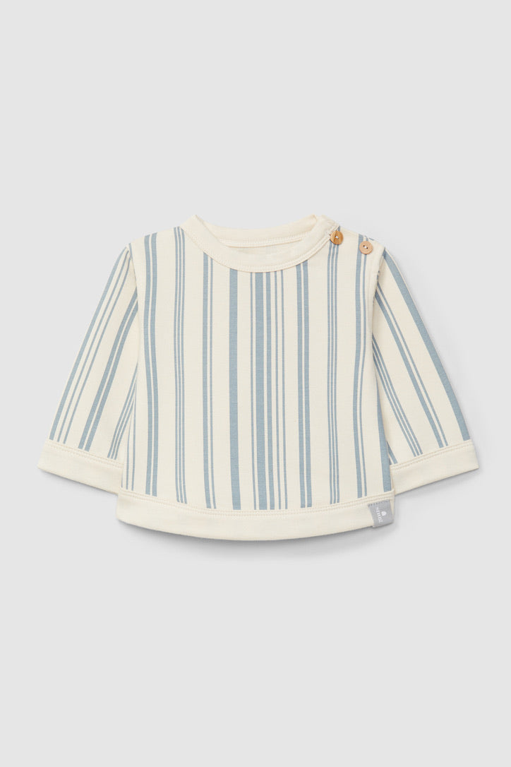 printed plush sweater - mint stripe