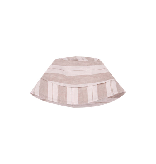 Tan/White Linen Hat