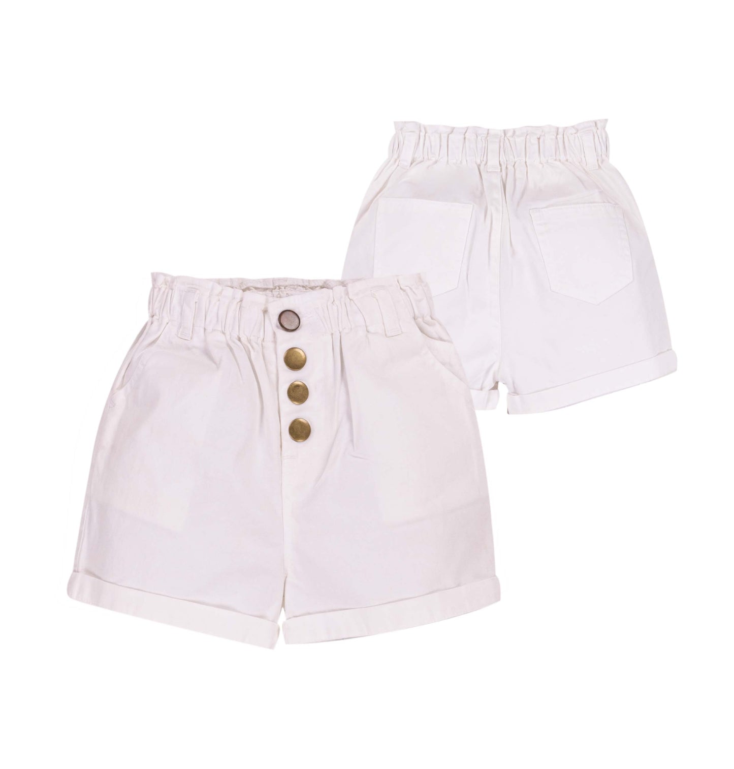 White Cuff Denim Short