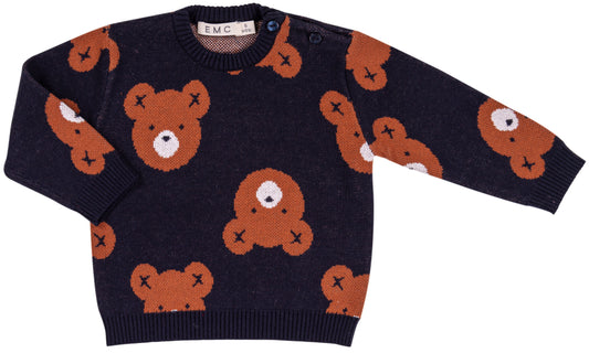 Navy Teddy Bear Sweater