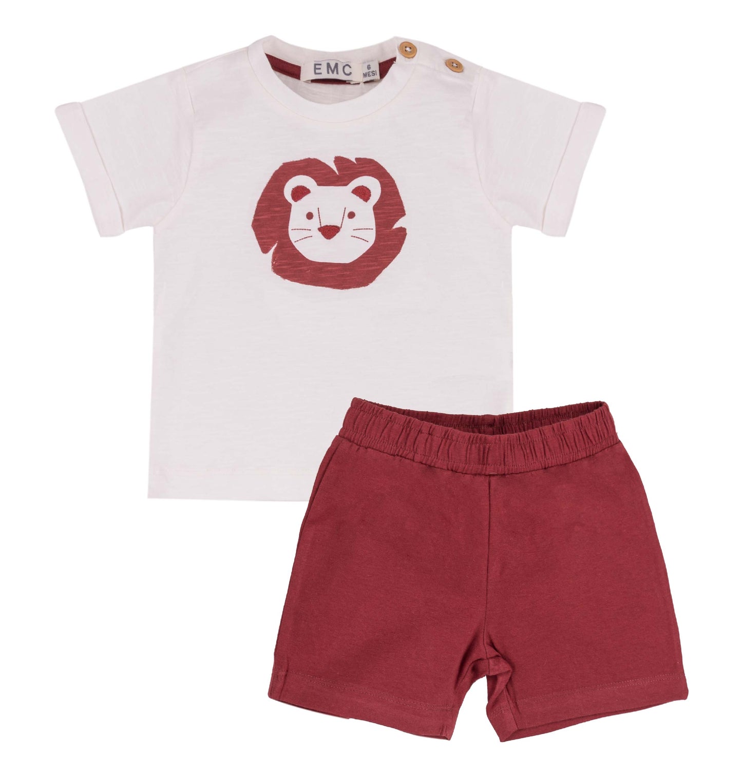 maroon lion short set