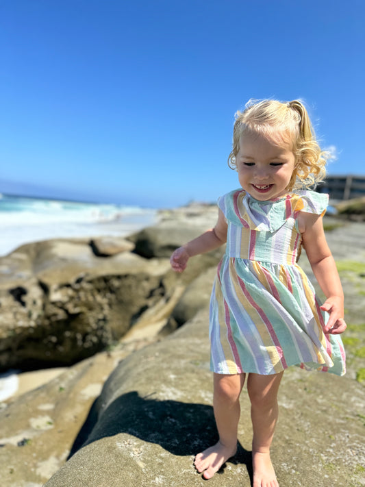 Harper Berry/Aqua Stripe Dress