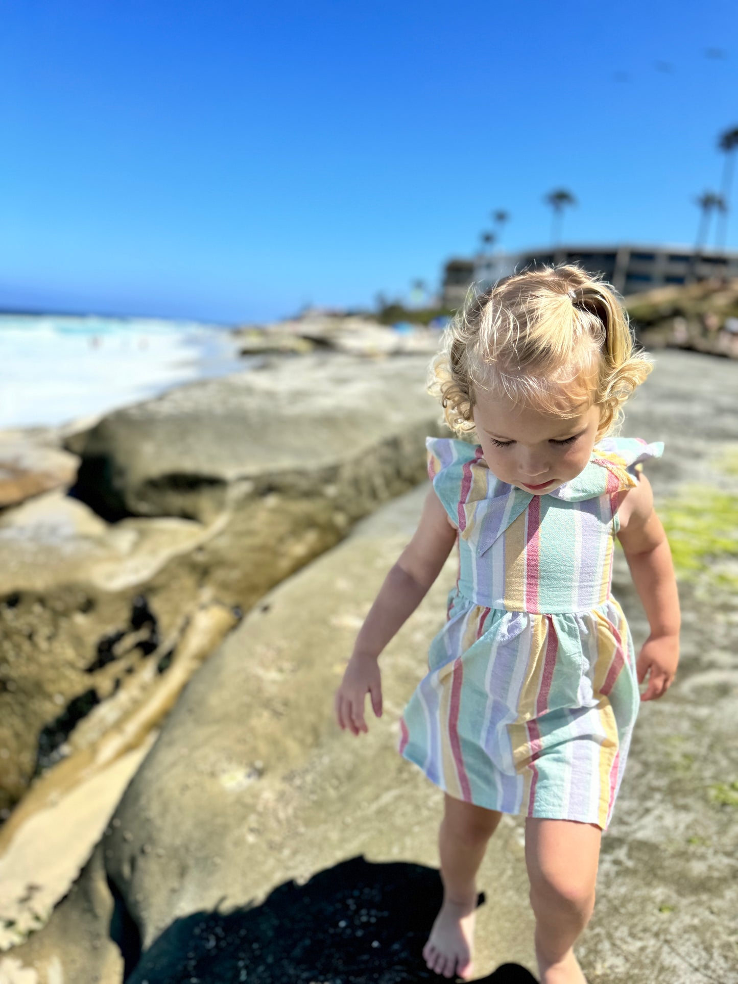 Harper Berry/Aqua Stripe Dress