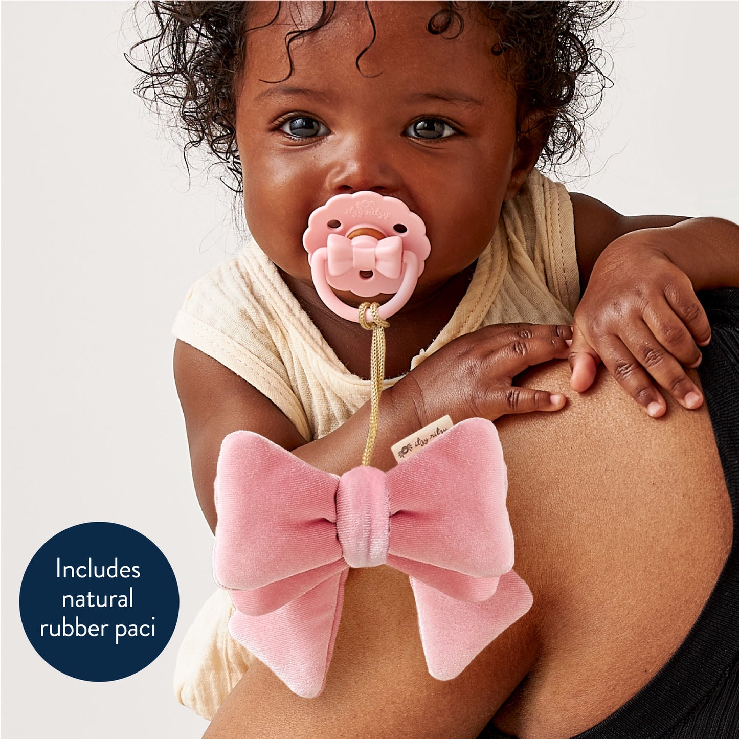 Bitzy Pal Natural Rubber Pacifier & Plush - Bow