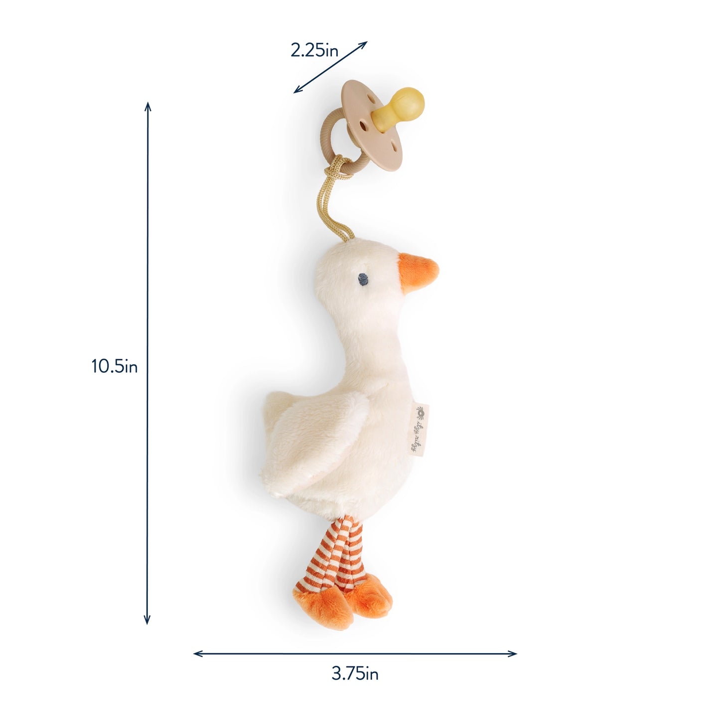 Bitzy Pal Natural Rubber Pacifier & Plush - Goose