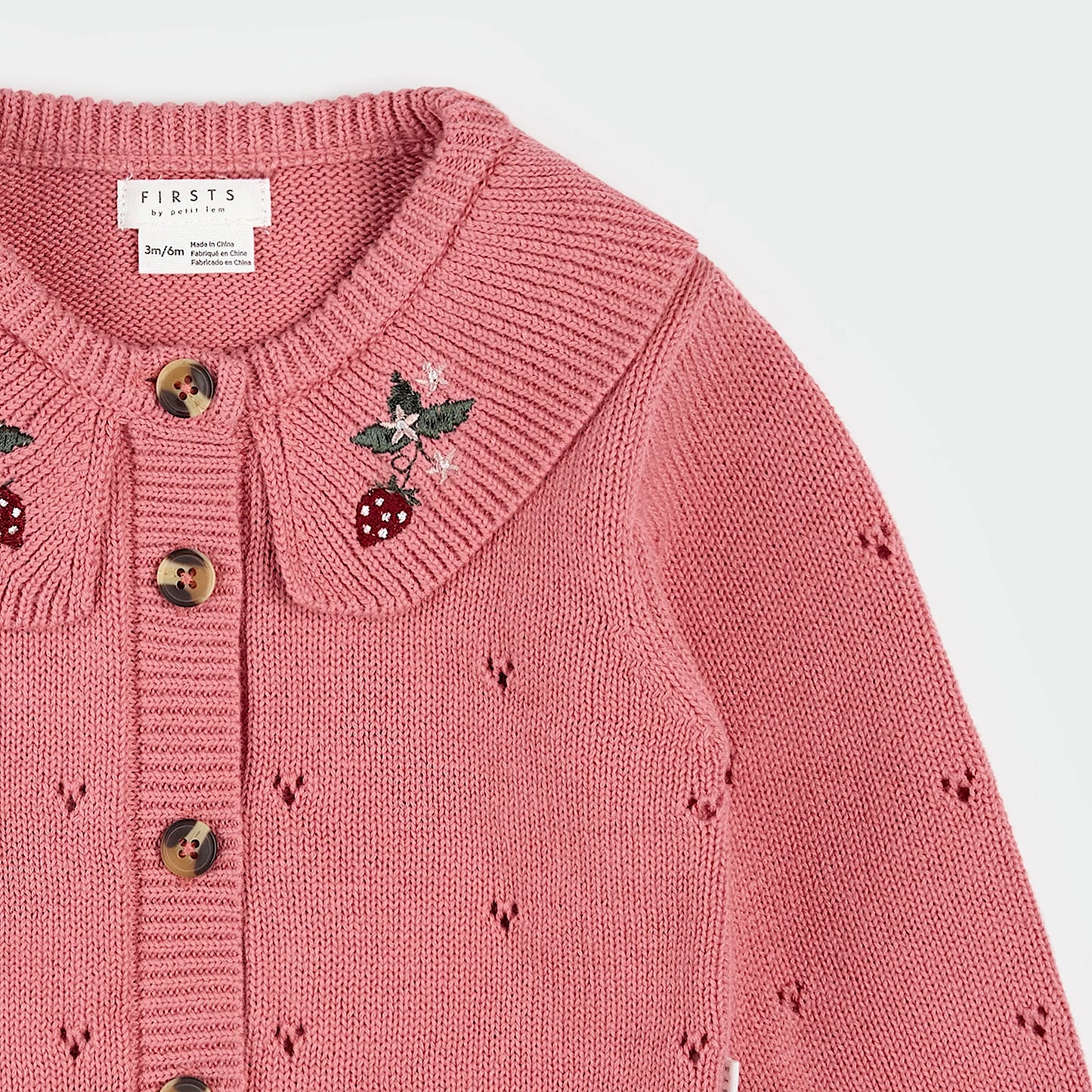 Berry Pointelle Knit Cardigan