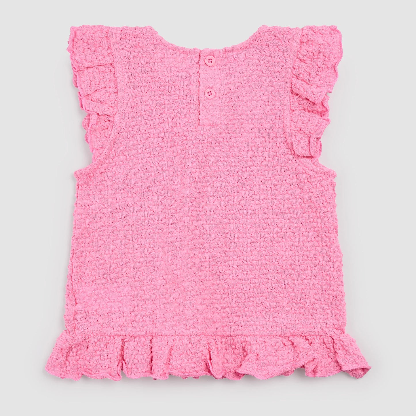 Magenta Ruffled Sleeveless Top