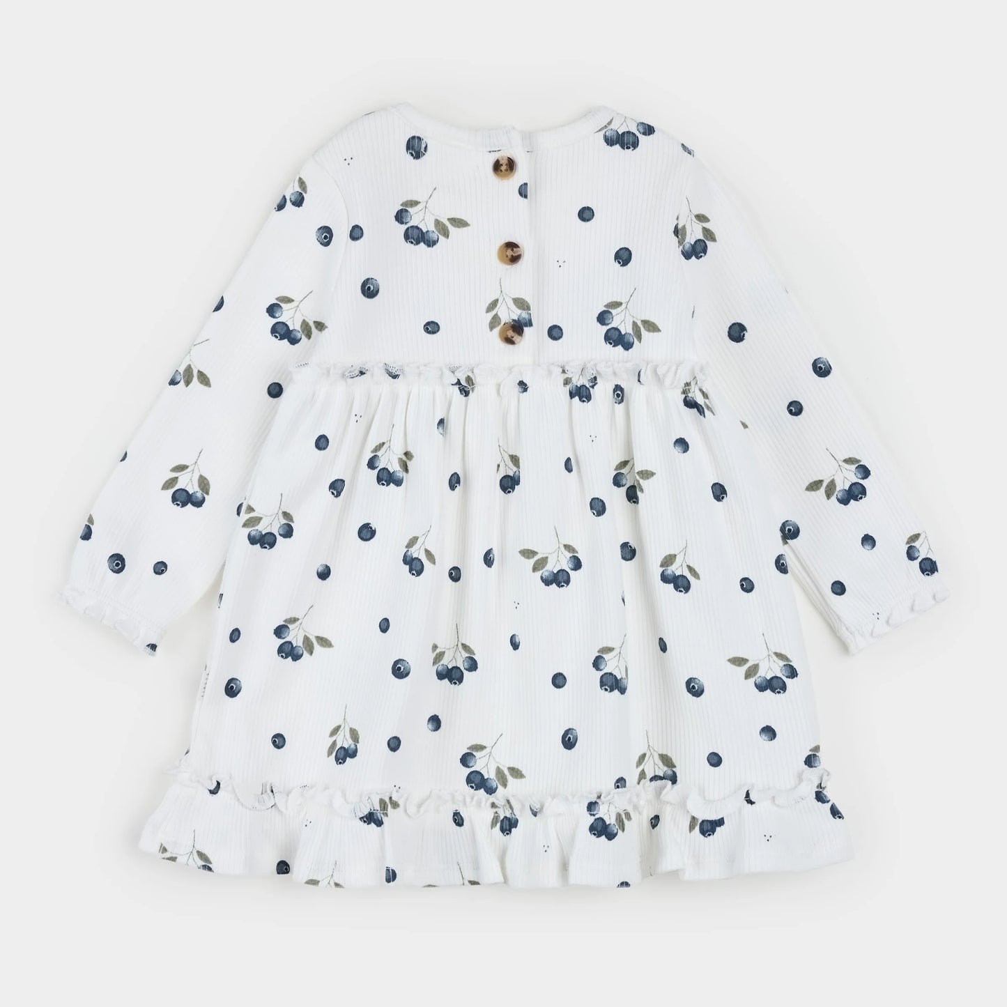 Blueberries Print on Ribbed Dress Set