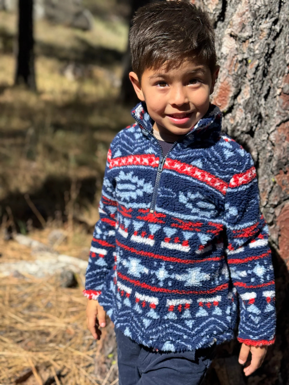 MACCHU SHERPA BLUE/RED MULTI PRINT