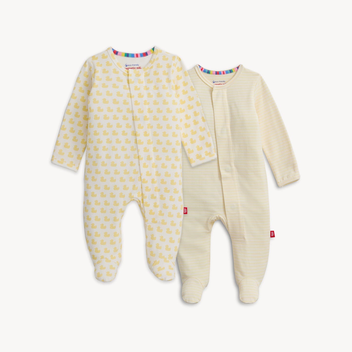Many Ducks / Provence Stripe Organic Cotton Footie - 2 pack