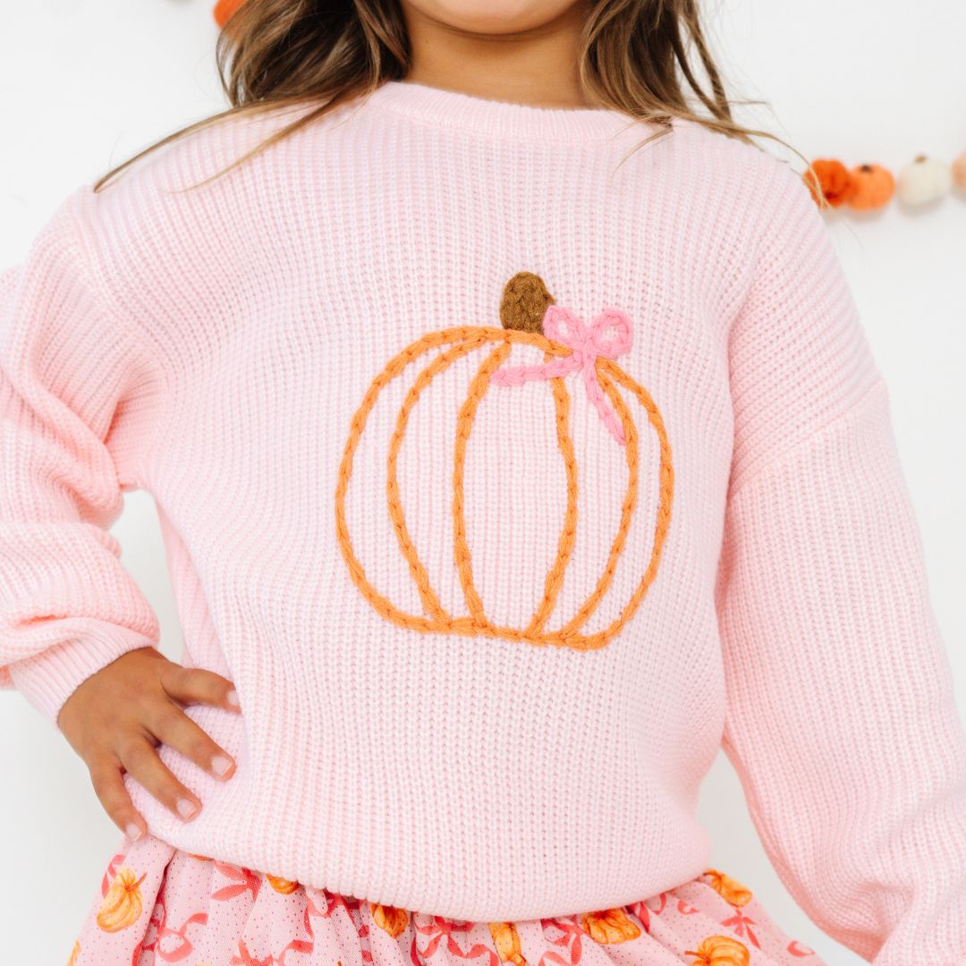 Coquette Pumpkin Knit Sweater