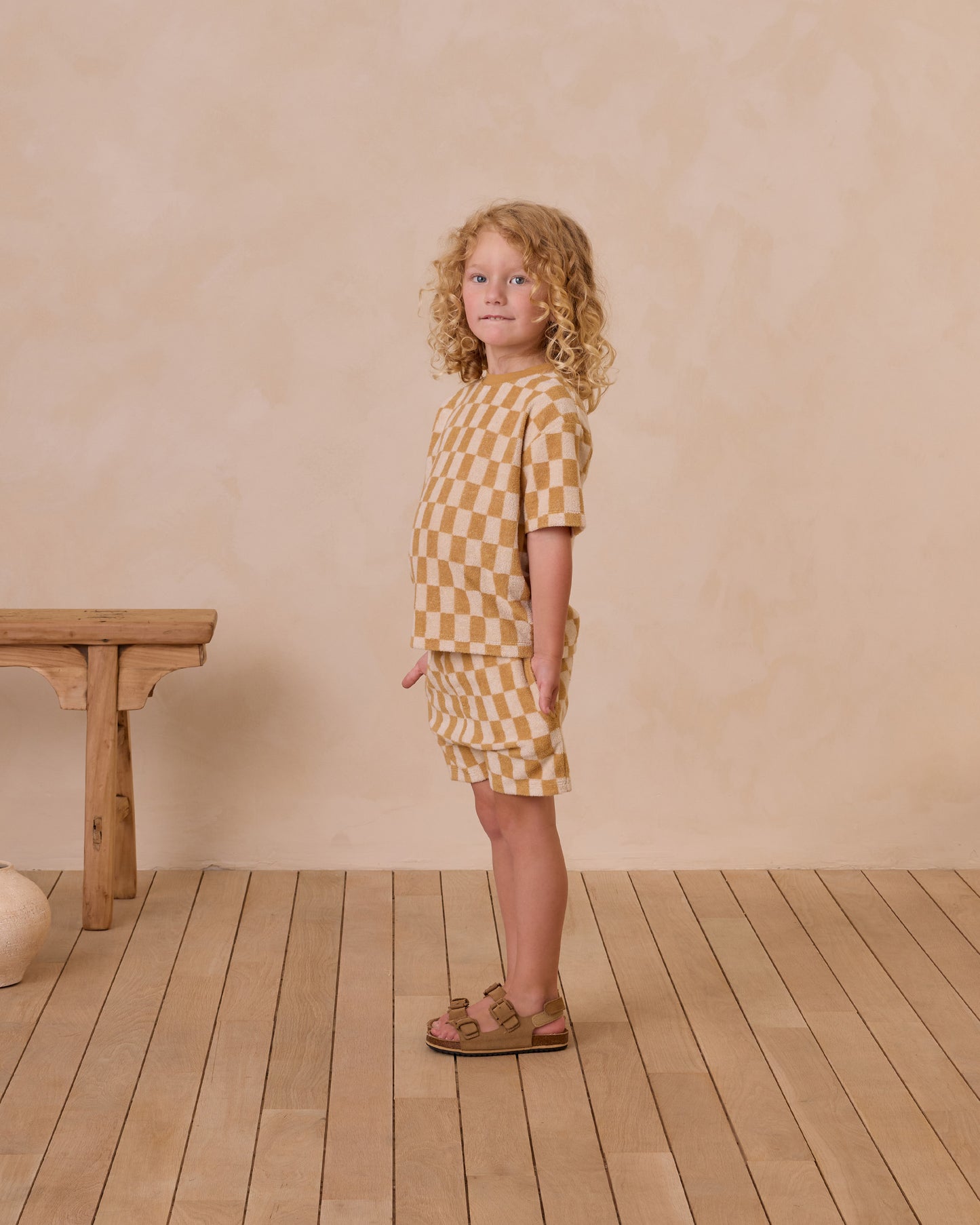 Terry Boys Short || Marigold Check