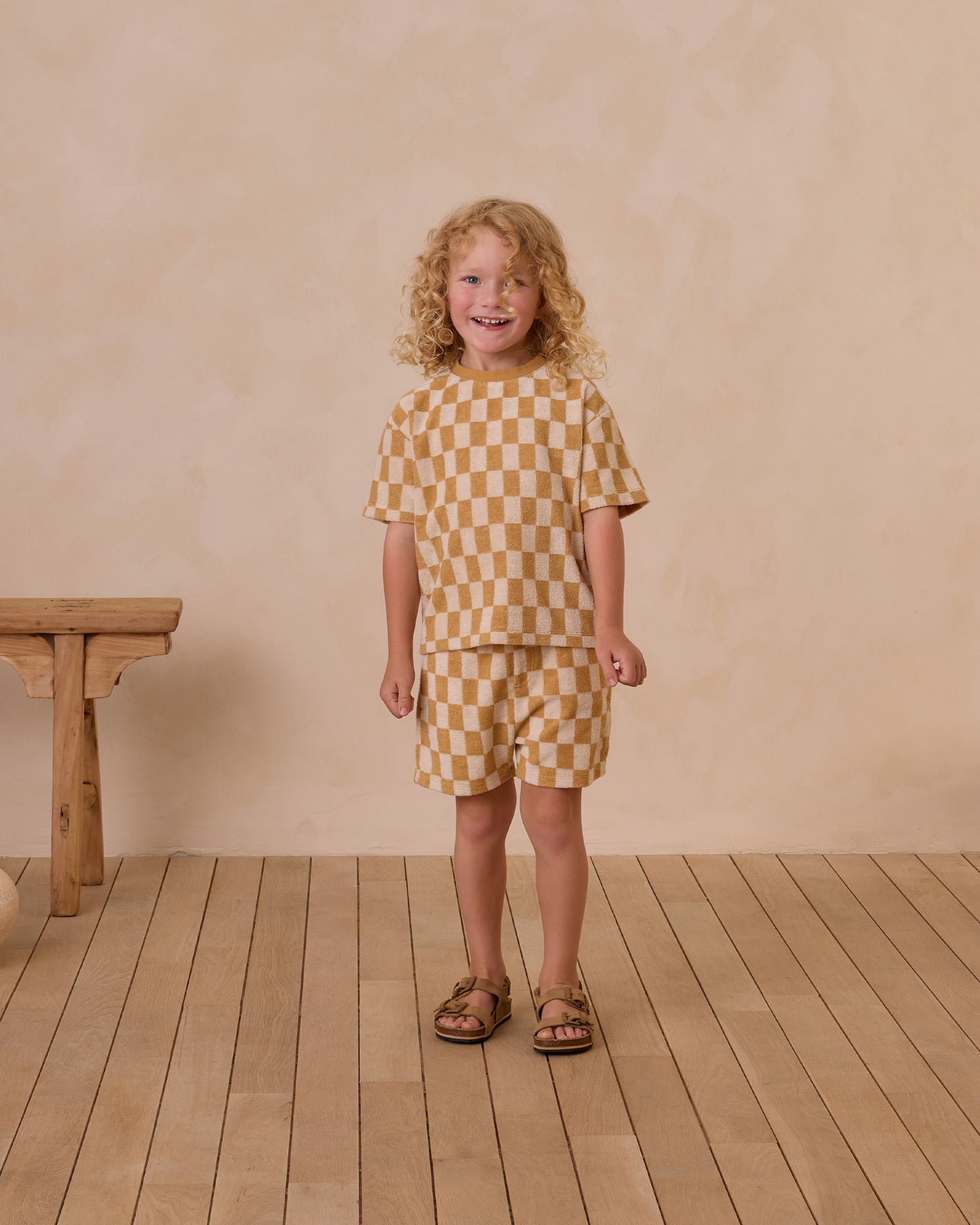 Terry Boys Short || Marigold Check