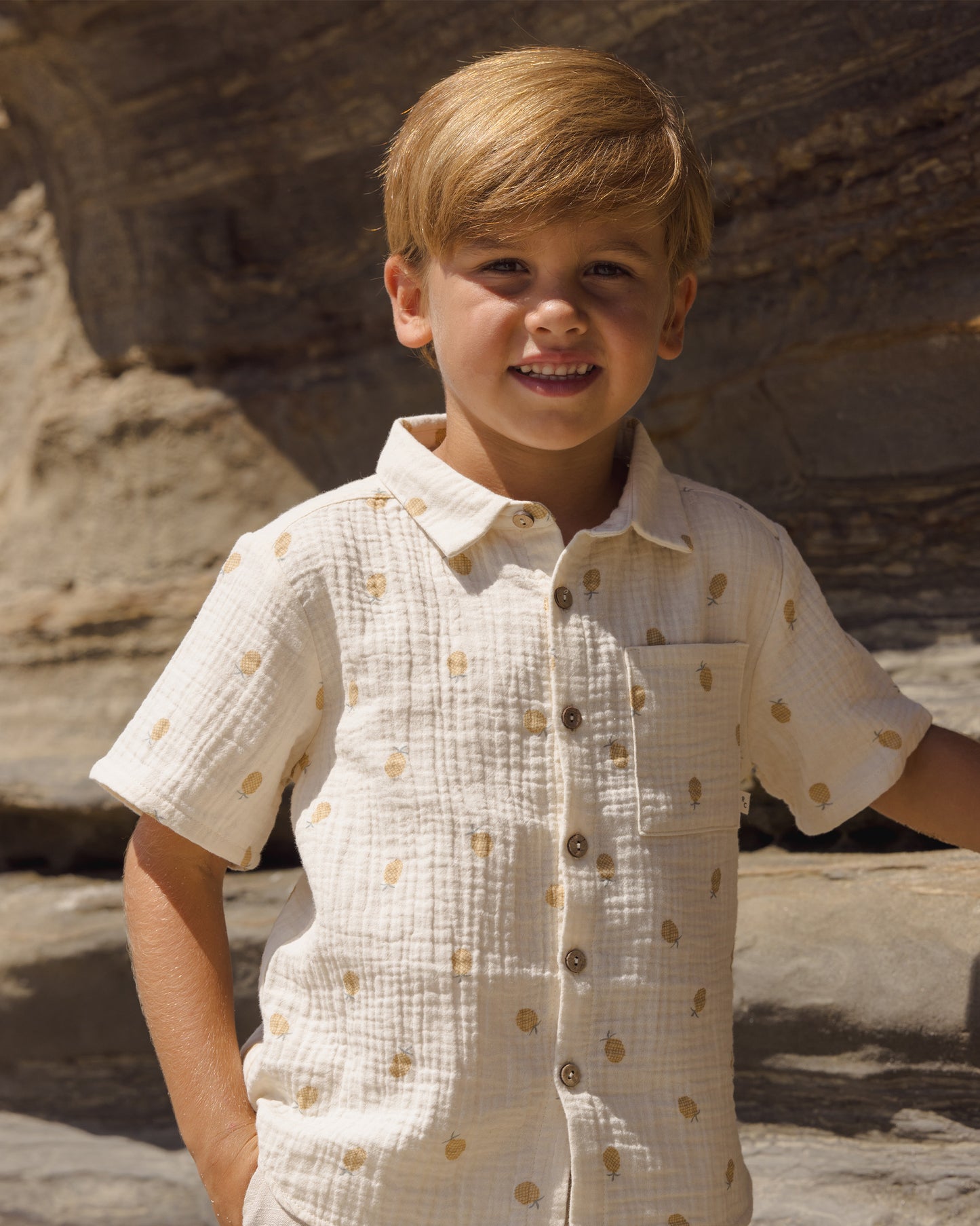 Collared Short Sleeve Shirt || Pineapple