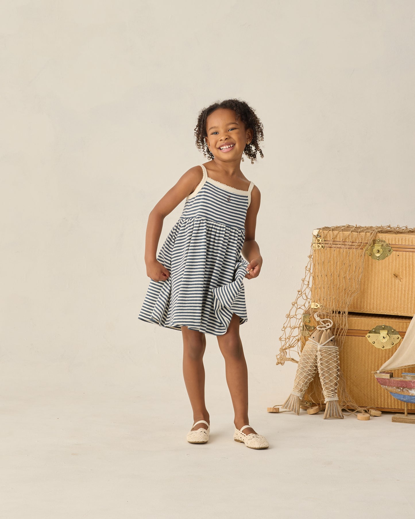 Lea Dress || Navy Stripe