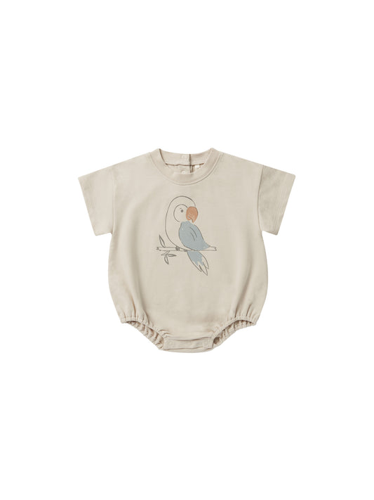 relaxed bubble romper parrot