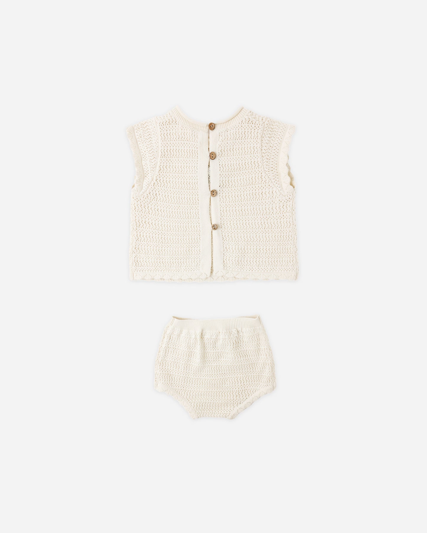 Scallop Knit Baby Set || Natural